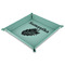 Tropical Leaves 9" x 9" Teal Leatherette Snap Up Tray - MAIN