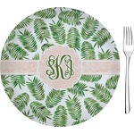 Tropical Leaves 8" Glass Appetizer / Dessert Plates - Single or Set (Personalized)