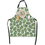 Tropical Leaves Apron With Pockets w/ Monogram