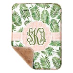 Tropical Leaves Sherpa Baby Blanket - 30" x 40" w/ Monograms