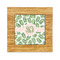 Tropical Leaves Bamboo Trivet with 6" Tile - FRONT