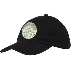 Tropical Leaves Baseball Cap - Black (Personalized)