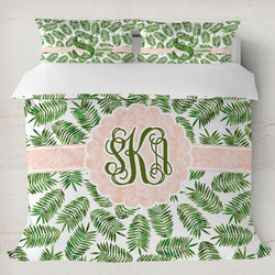Tropical Leaves Duvet Cover Set - King (Personalized)