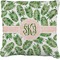 Tropical Leaves Burlap Pillow 22"