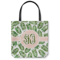 Tropical Leaves Canvas Tote Bag - Medium - 16"x16" (Personalized)