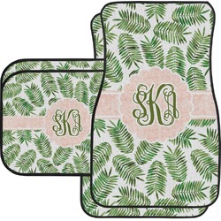 Tropical Leaves Car Floor Mats Set - 2 Front & 2 Back (Personalized)