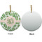 Tropical Leaves Ceramic Flat Ornament - Circle Front & Back (APPROVAL)