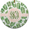 Tropical Leaves Ceramic Flat Ornament - Circle (Front)