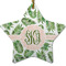 Tropical Leaves Ceramic Flat Ornament - Star (Front)