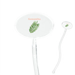 Tropical Leaves 7" Oval Plastic Stir Sticks - Clear (Personalized)