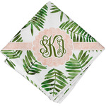 Tropical Leaves Cloth Cocktail Napkin - Single w/ Monogram