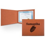 Tropical Leaves Leatherette Certificate Holder - Front (Personalized)