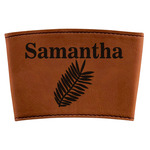 Tropical Leaves Leatherette Cup Sleeve (Personalized)