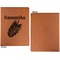 Tropical Leaves Cognac Leatherette Portfolios with Notepad - Large - Single Sided - Apvl