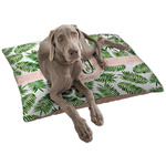 Tropical Leaves Dog Bed - Large w/ Monogram