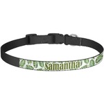 Tropical Leaves Dog Collar - Large (Personalized)