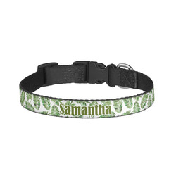 Tropical Leaves Dog Collar - Small (Personalized)