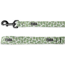 Tropical Leaves Deluxe Dog Leash - 4 ft (Personalized)