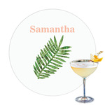 Tropical Leaves Printed Drink Topper - 3.25" (Personalized)