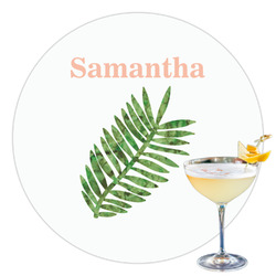 Tropical Leaves Printed Drink Topper - 3.5" (Personalized)