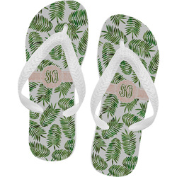 Tropical Leaves Flip Flops - Medium (Personalized)