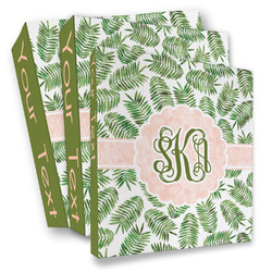 Tropical Leaves 3 Ring Binder - Full Wrap (Personalized)