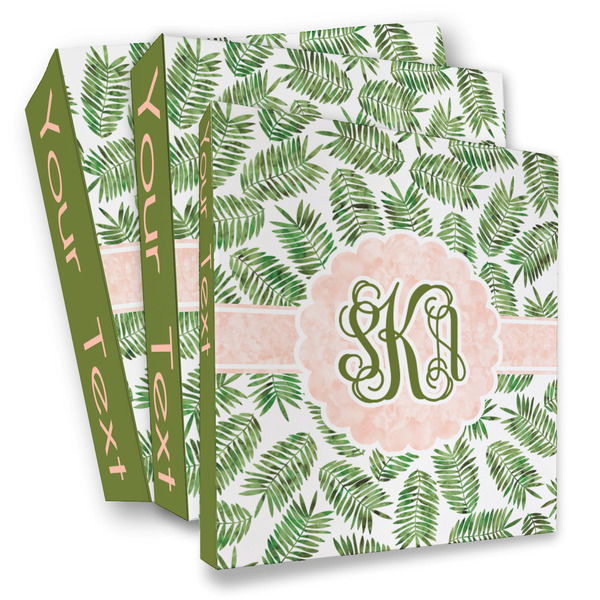 Custom Tropical Leaves 3 Ring Binder - Full Wrap (Personalized)