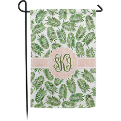 Tropical Leaves Small Garden Flag - Single Sided w/ Monograms
