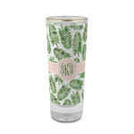 Tropical Leaves 2 oz Shot Glass - Glass with Gold Rim (Personalized)