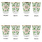 Tropical Leaves Glass Shot Glass - with gold rim - Set of 4 - APPROVAL