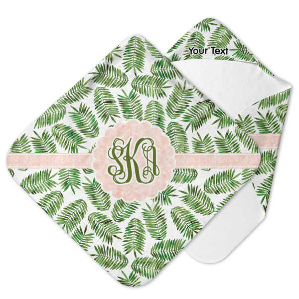 Custom Tropical Leaves Hooded Baby Towel (Personalized)