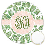 Tropical Leaves Printed Cookie Topper - 3.25" (Personalized)