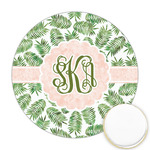 Tropical Leaves Printed Cookie Topper - Round (Personalized)