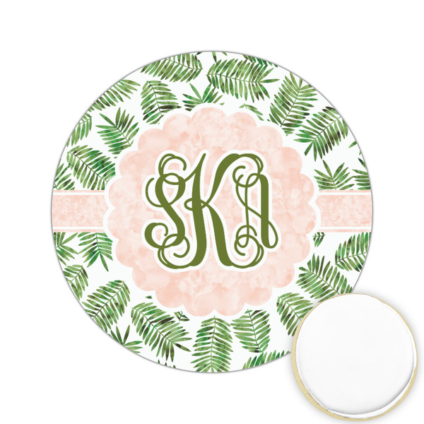 Custom Tropical Leaves Printed Cookie Topper - 2.15" (Personalized)