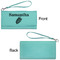 Tropical Leaves Ladies Wallets - Faux Leather - Teal - Front & Back View