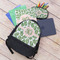 Tropical Leaves Large Backpack - Black - With Stuff