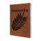 Tropical Leaves Leather Sketchbook - Small - Double Sided - Angled View