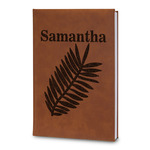 Tropical Leaves Leatherette Journal - Large - Double Sided (Personalized)