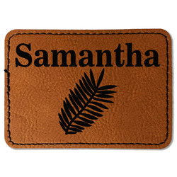 Tropical Leaves Faux Leather Iron On Patch - Rectangle (Personalized)