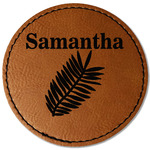 Tropical Leaves Faux Leather Iron On Patch - Round (Personalized)