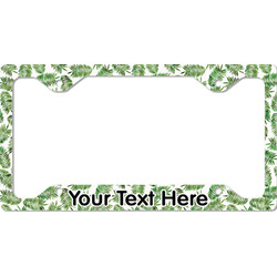 Tropical Leaves License Plate Frame - Style C (Personalized)