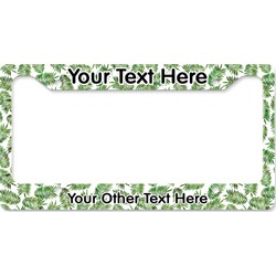 Tropical Leaves License Plate Frame - Style B (Personalized)