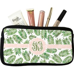 Tropical Leaves Makeup / Cosmetic Bag - Small (Personalized)