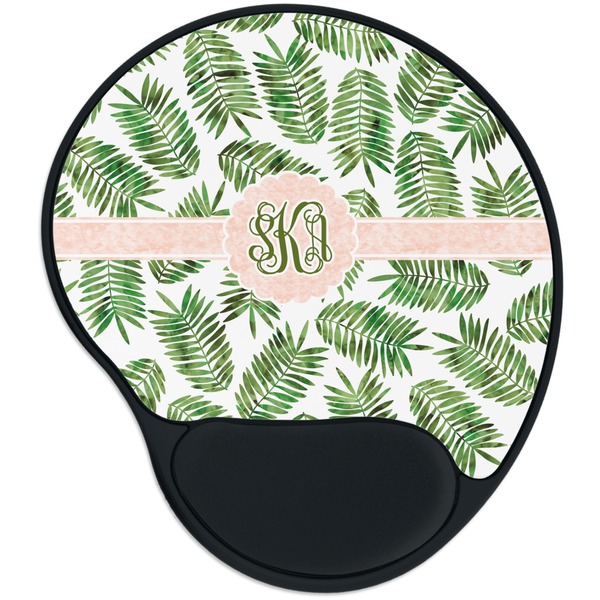 Custom Tropical Leaves Mouse Pad with Wrist Support