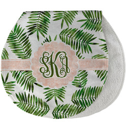 Tropical Leaves Burp Pad - Velour w/ Monogram