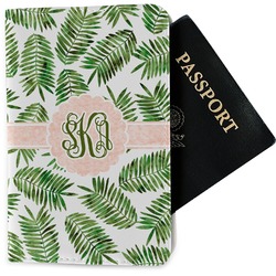 Tropical Leaves Passport Holder - Fabric (Personalized)
