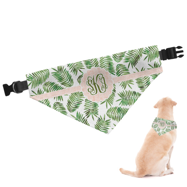 Custom Tropical Leaves Dog Bandana - Small (Personalized)