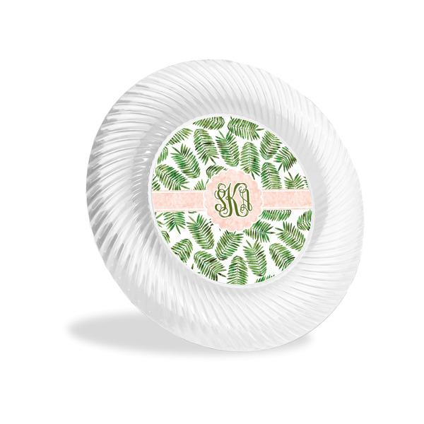 Custom Tropical Leaves Plastic Party Appetizer & Dessert Plates - 6" (Personalized)