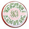 Tropical Leaves Printed Icing Circle - Large - On Cookie