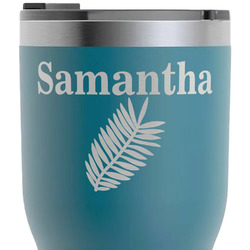 Tropical Leaves RTIC Tumbler - Dark Teal - Laser Engraved - Single-Sided (Personalized)